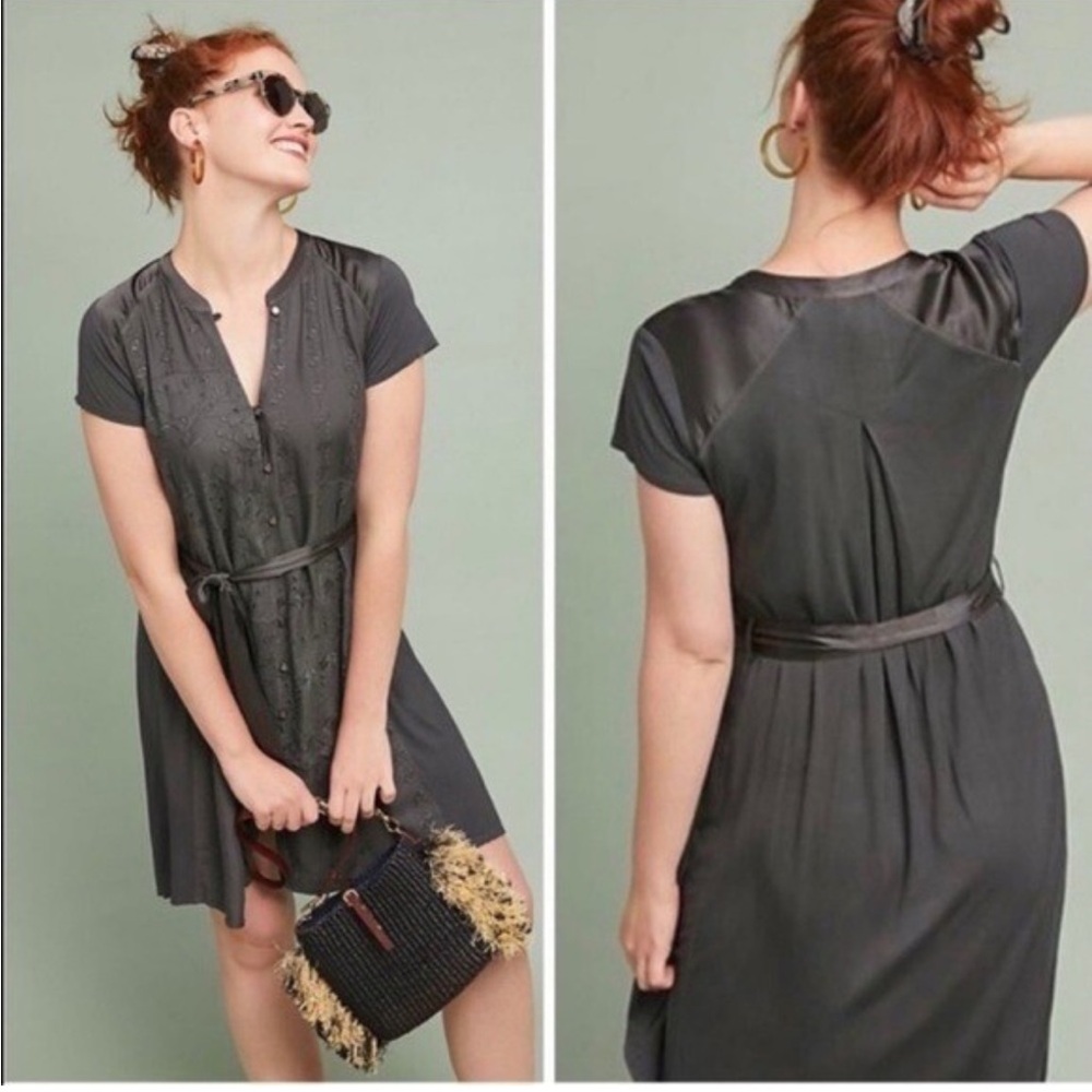 Tiny by Anthropologie | Black Midi Dress eyelet detail